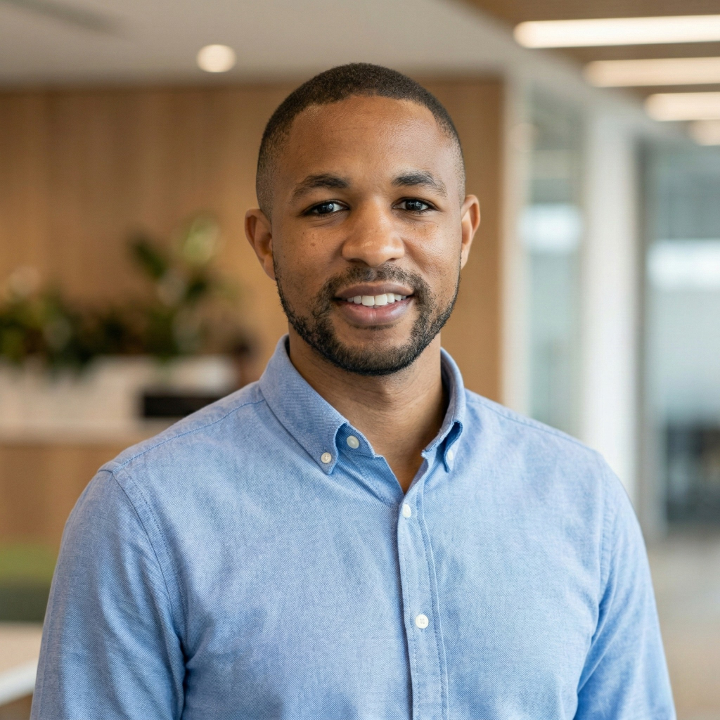 A men smiling in the camera
